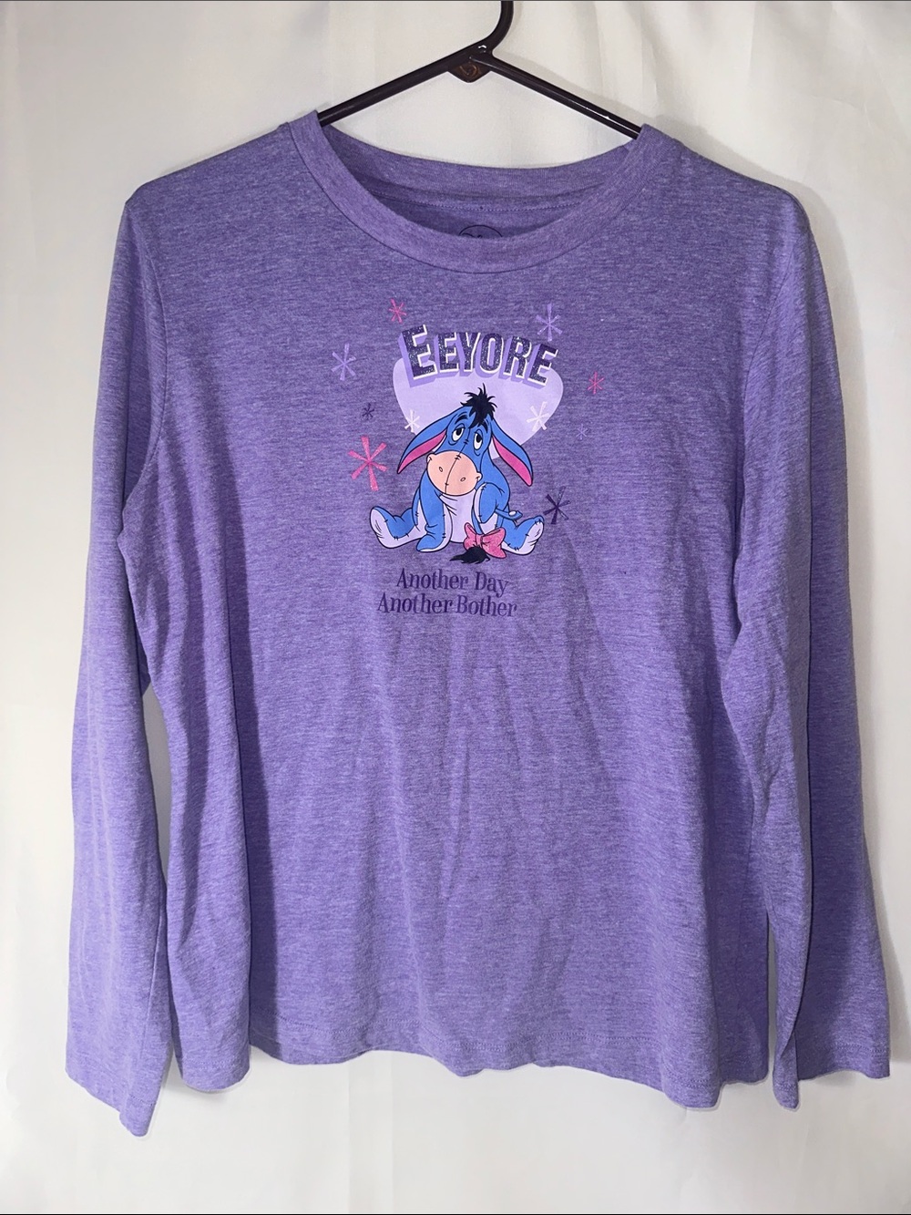 Disney Eeyore Women’s XL Purple Long Sleeve Shirt “Another Day Another Bother”